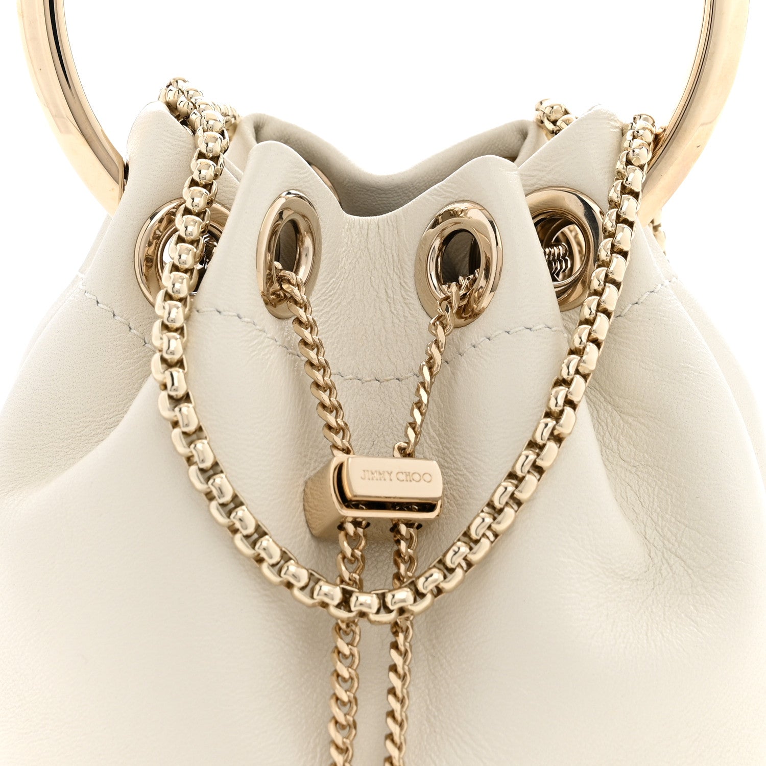 Jimmy Choo Smooth Nappa Bon Bon Bucket Bag Latte 7 of 10