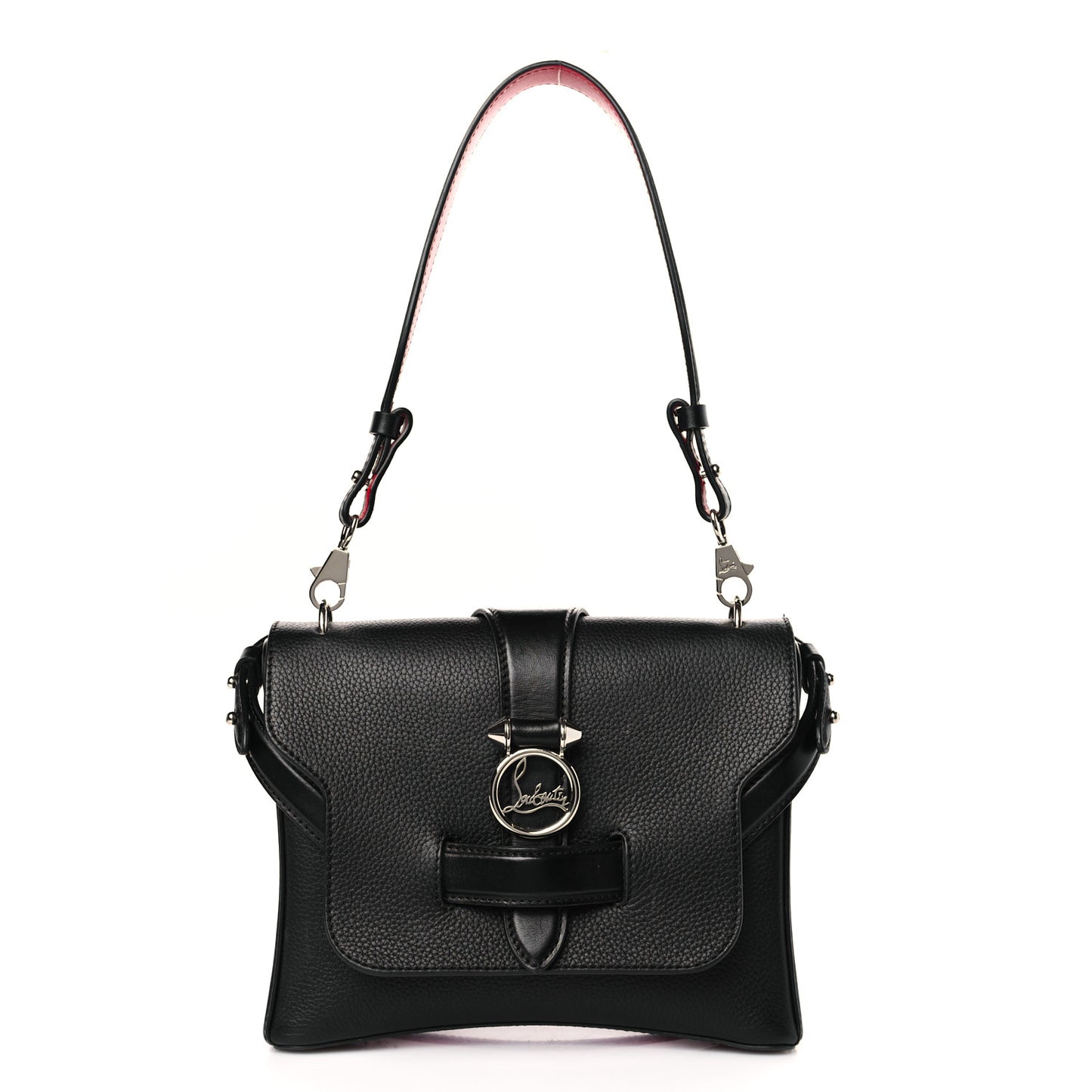 Pebbled Calfskin Small Rubylou Shoulder Bag Black