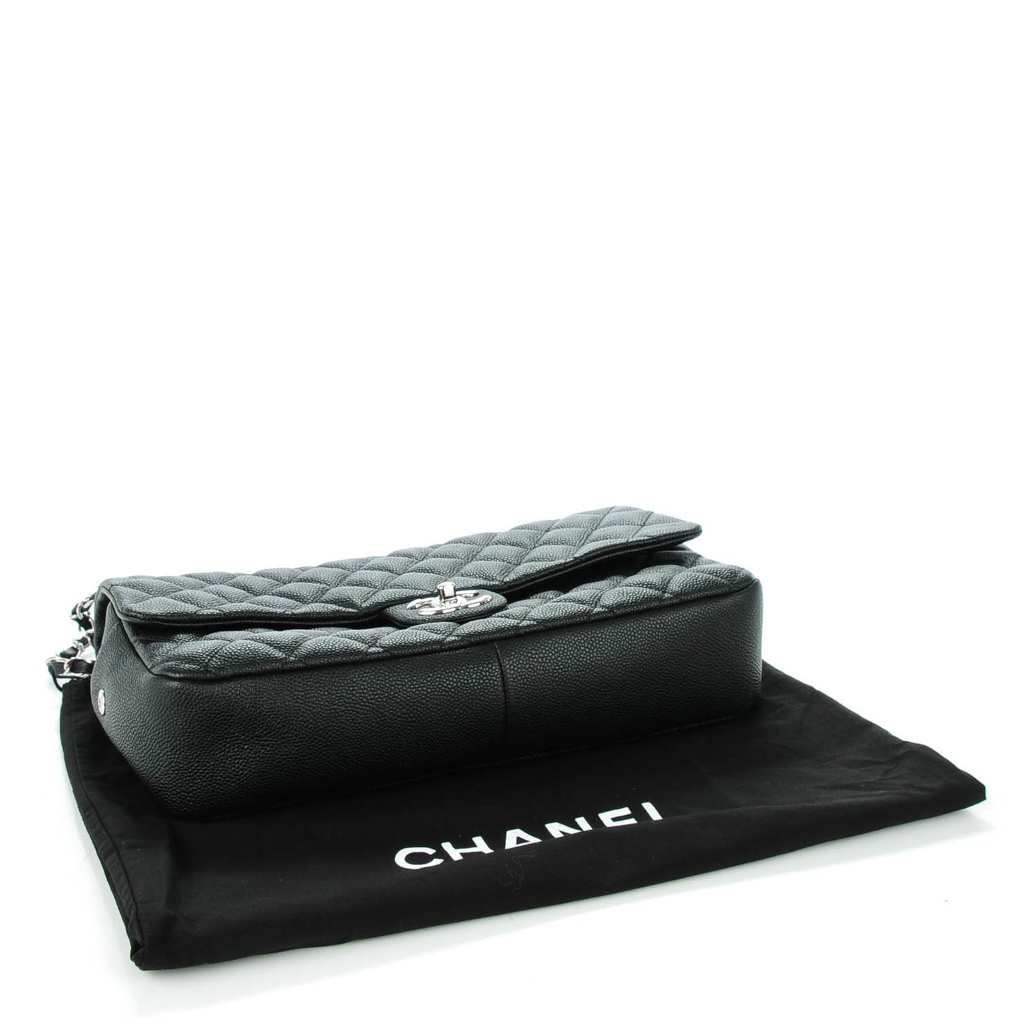 Caviar Quilted Jumbo Easy Flap Black