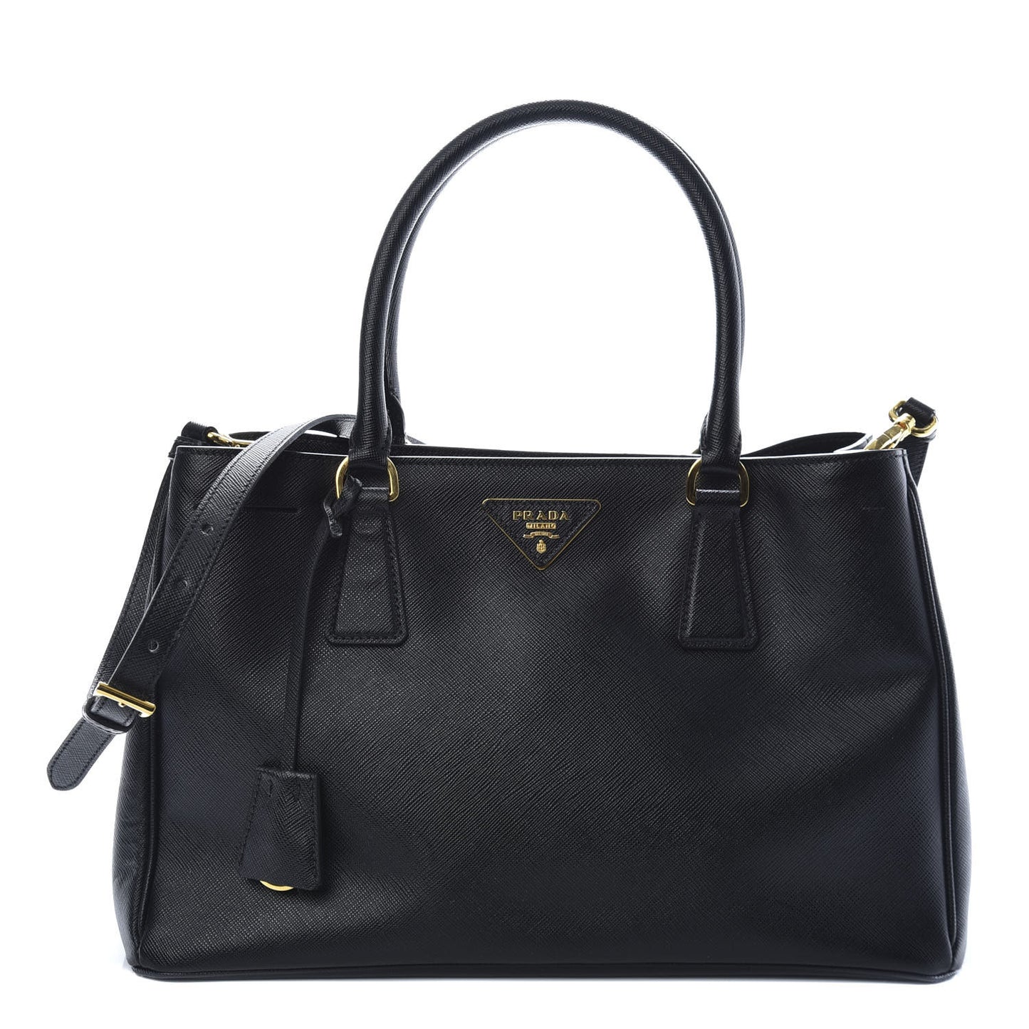 Saffiano Lux Medium Tote Black