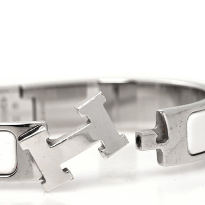 Hermes Enamel Narrow Clic Clac H Bracelet PM White 4 of 5