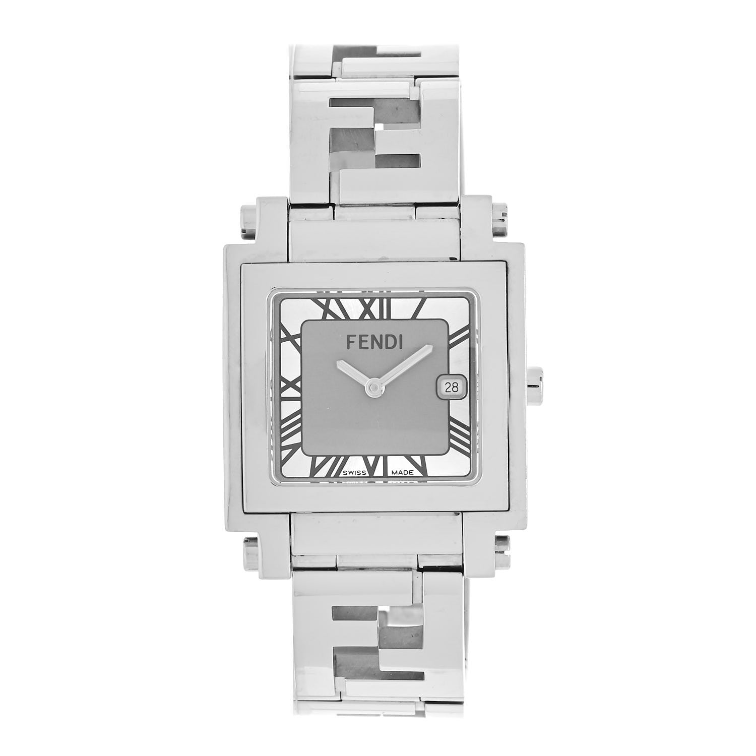 Fendi Stainless Steel 30mm Quadro Quartz Watch 1 of 4