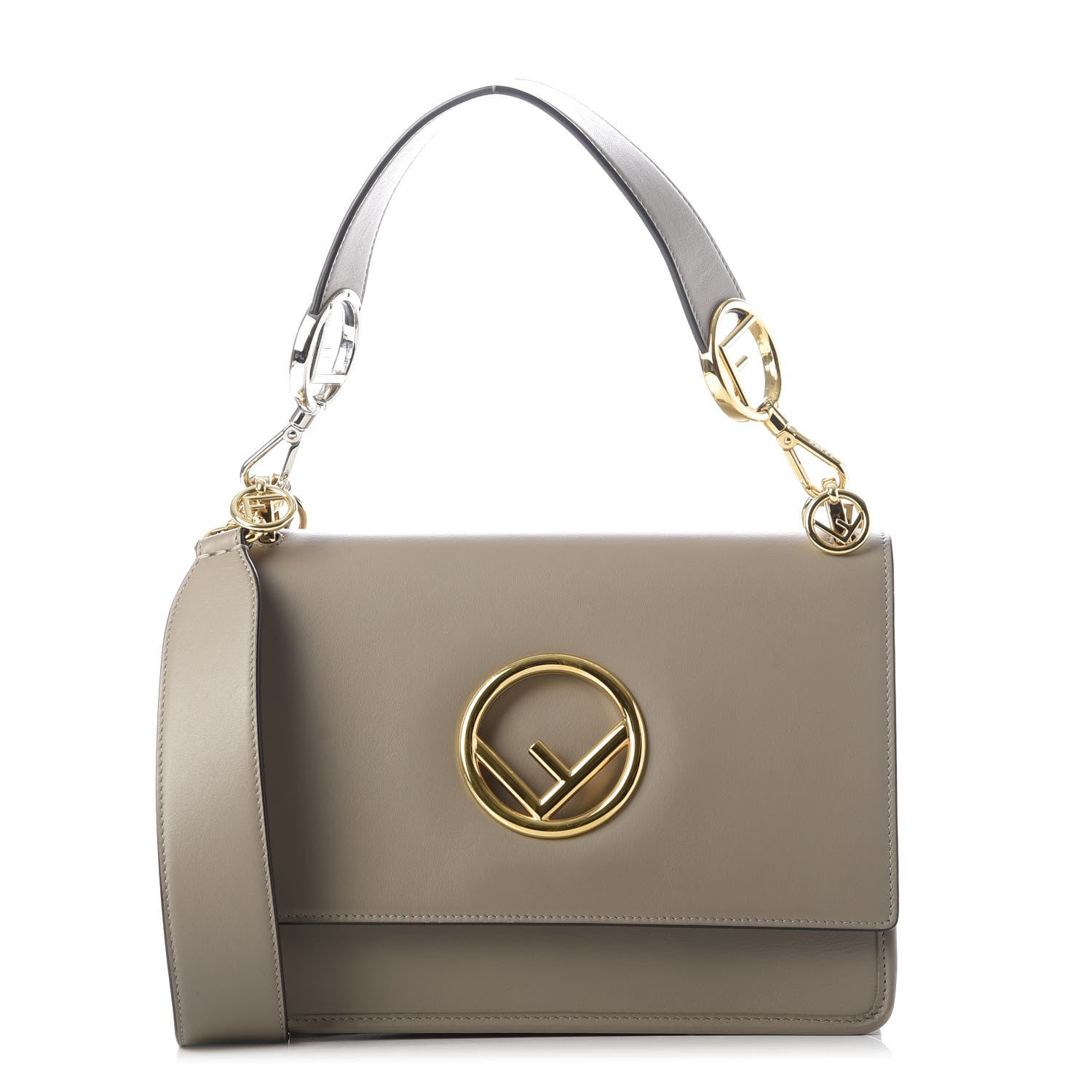 Fendi Vitello Century Opaco F is Fendi Small Kan I Shoulder Bag Tortora 1 of 10