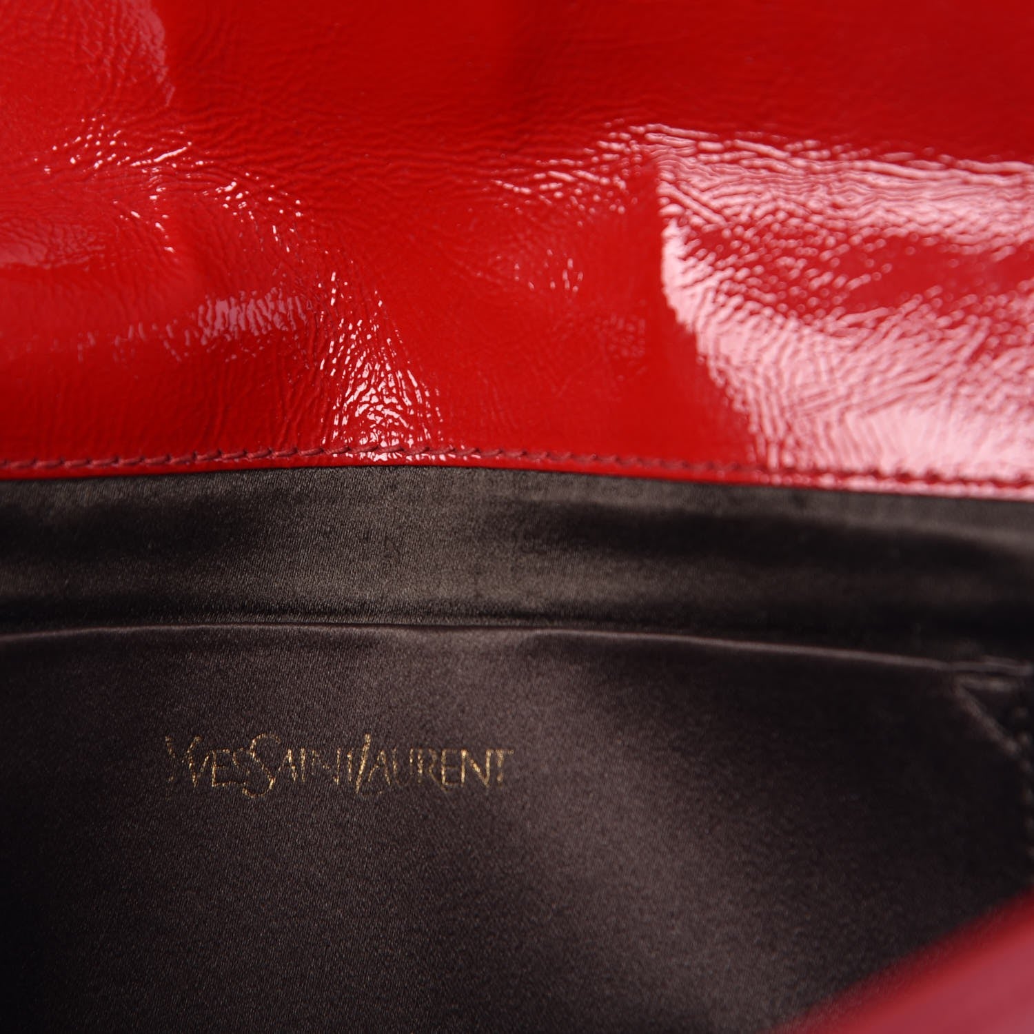 Saint Laurent Textured Patent Monogram Large Belle De Jour Clutch Red 7 of 15