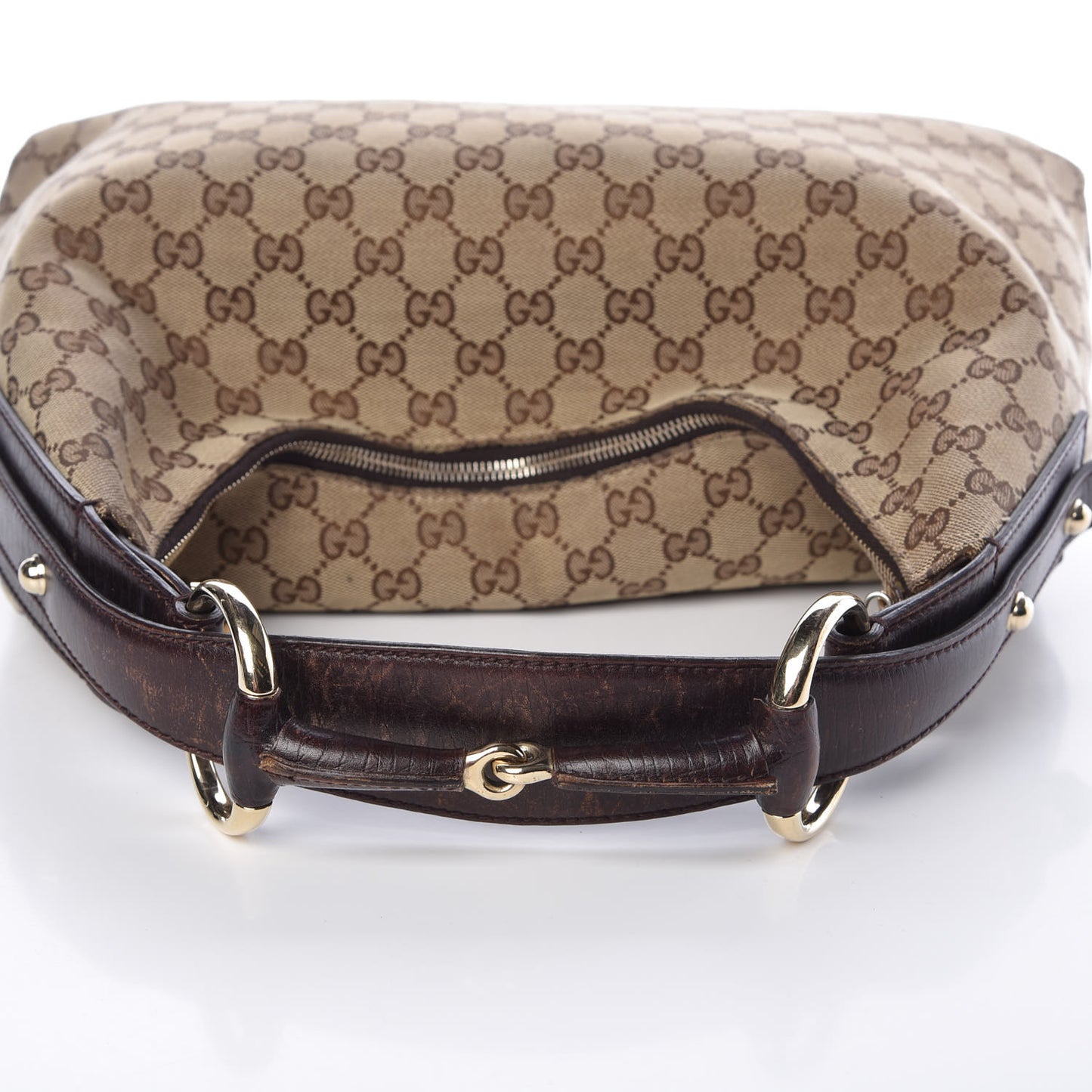 Monogram Medium Horsebit Chain Hobo Dark Brown
