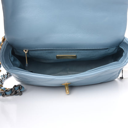 Chanel Goatskin Quilted Medium 19 Flap Blue 5 of 11