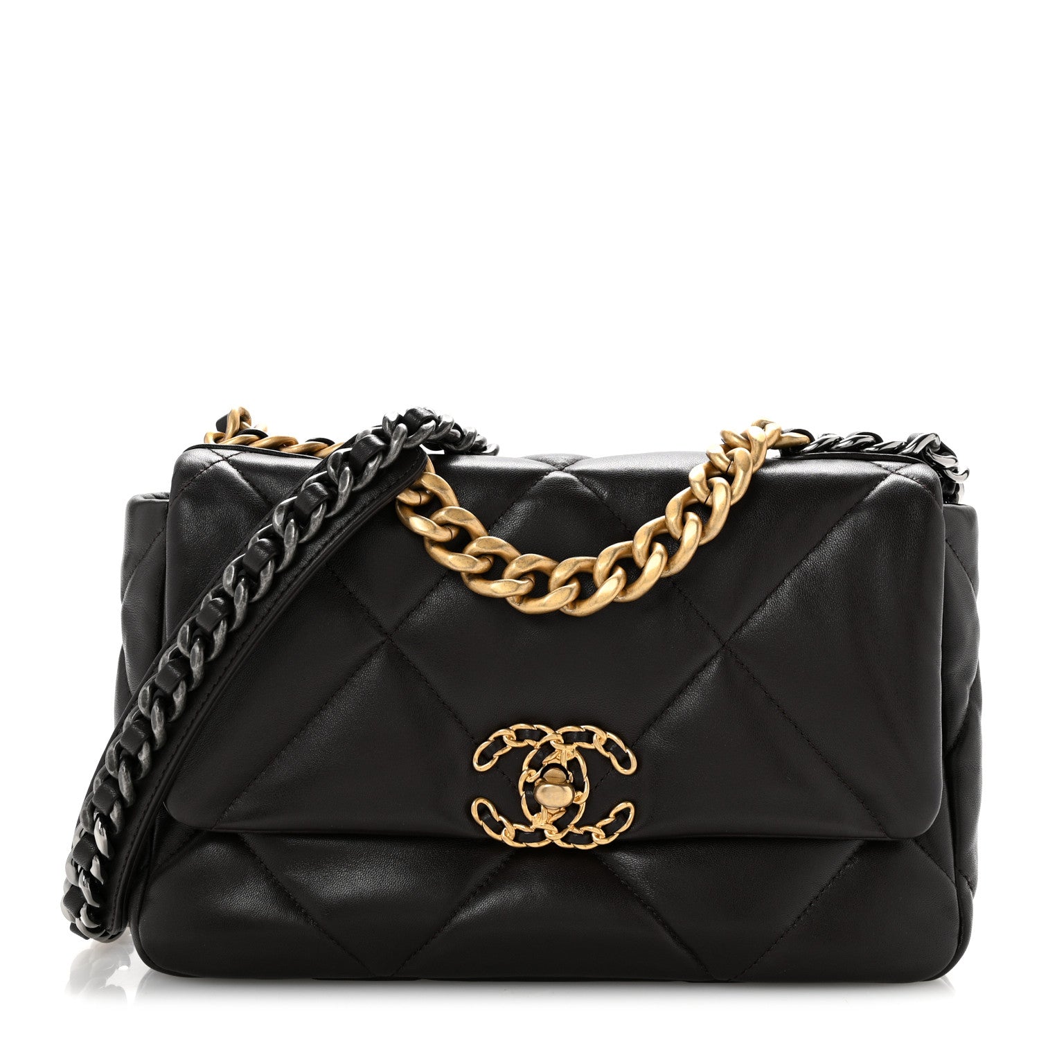 Chanel Lambskin Quilted Medium Chanel 19 Flap Dark Brown 1 of 12