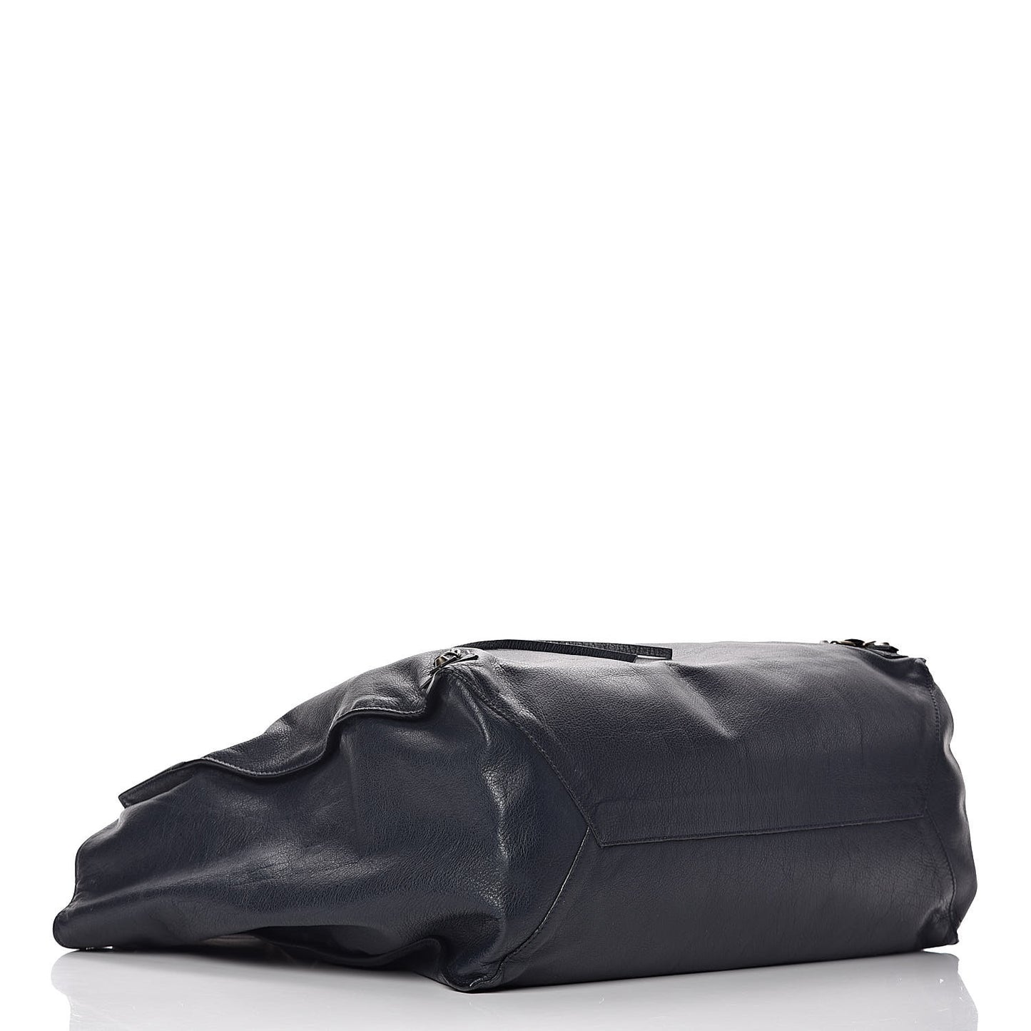 Calfskin Papier Flap Tote Bleu Roi