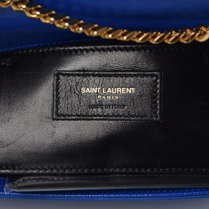 Saint Laurent Grain De Poudre Small Classic Monogram Satchel Royal Blue 6 of 10