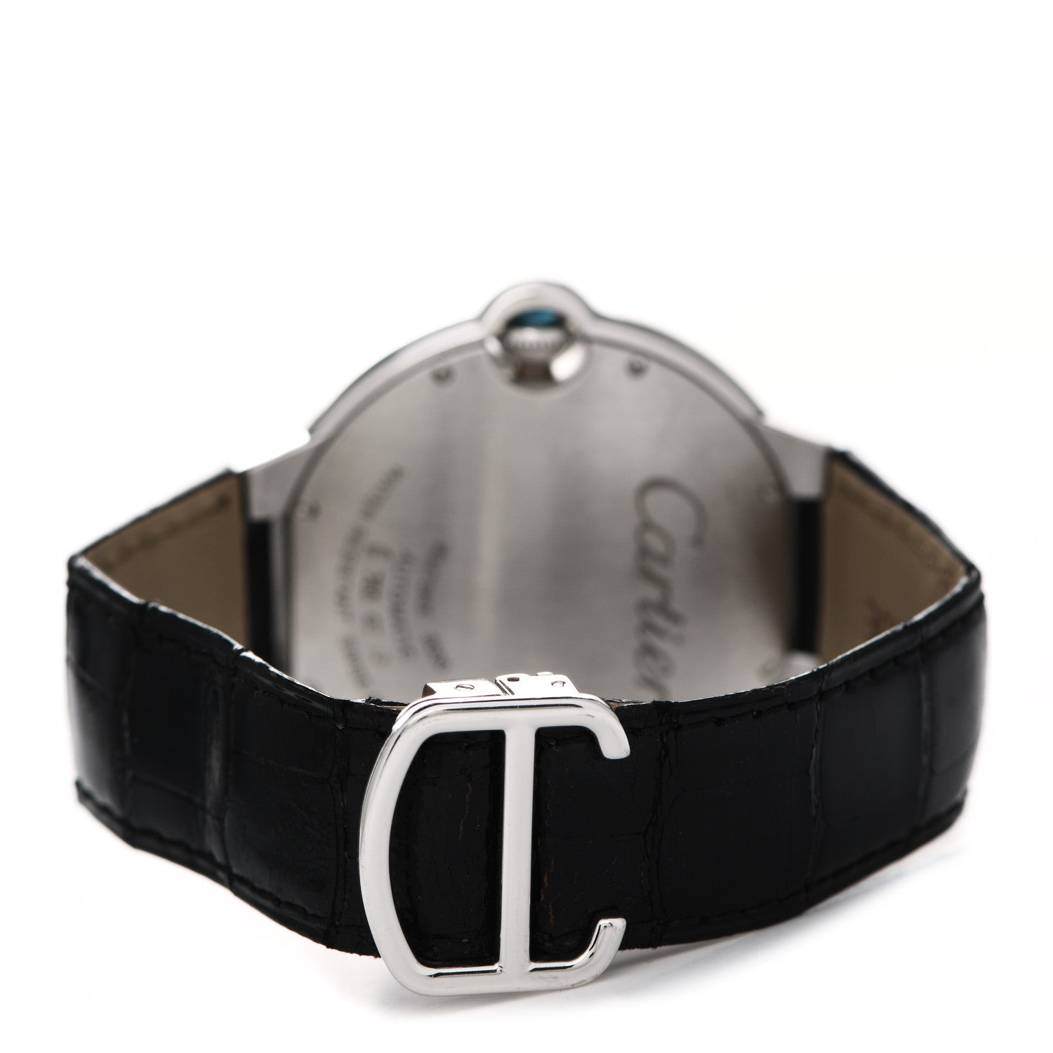 Cartier 18K White Gold Alligator Diamond Pave Bezel 42mm Ballon Bleu De Cartier Automatic Watch 3 of 7
