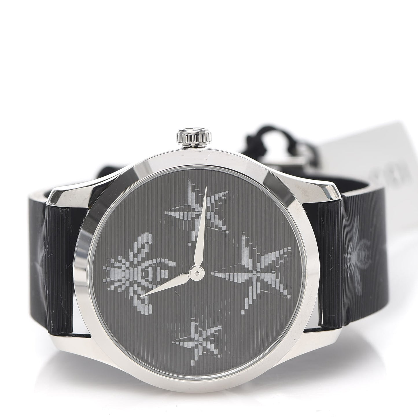 Stainless Steel Calfskin 38mm G-Timeless Bee Star Hologram Quartz Watch Black