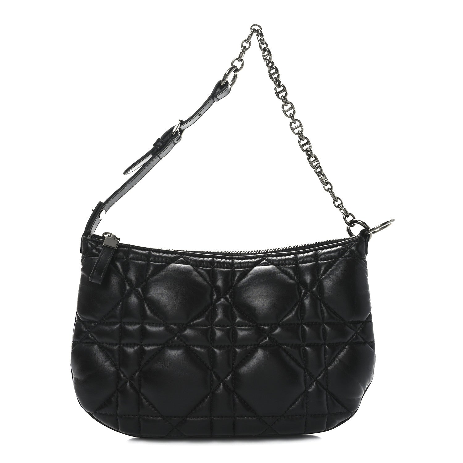 Christian Dior Calfskin Macrocannage Mini Dior Caro Tulip Bag Black 1 of 9