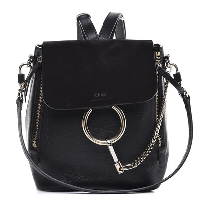 Chloe Suede Calfskin Small Faye Backpack Black 1 of 7