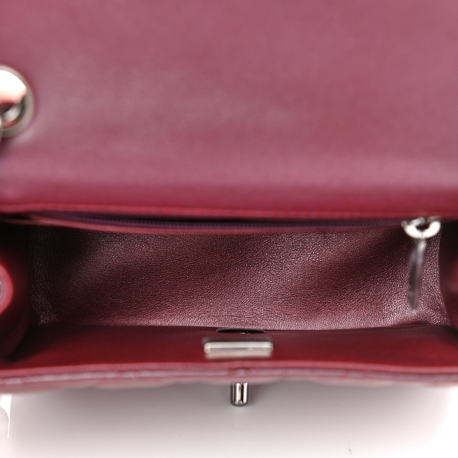 Chanel Iridescent Lambskin Quilted Mini Square Flap Burgundy 5 of 11