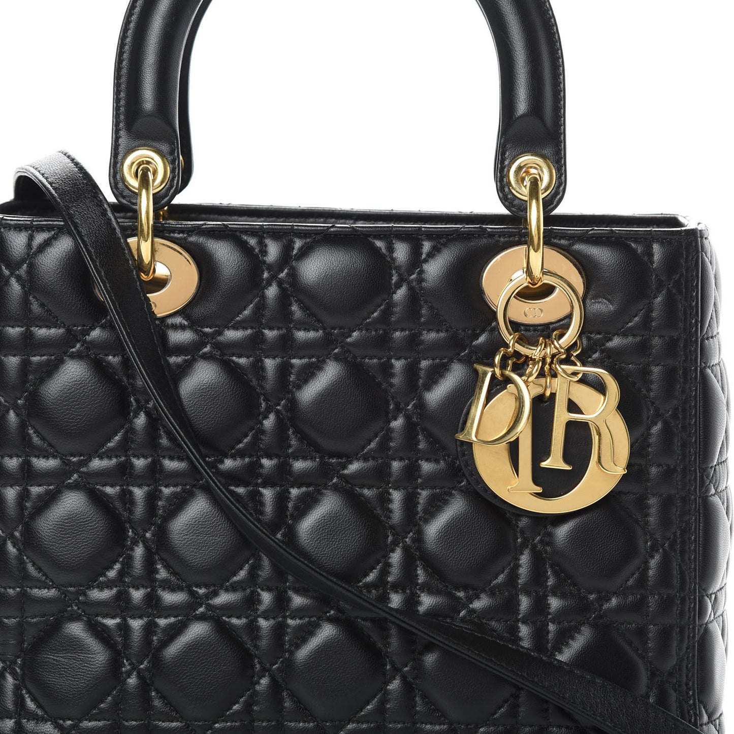Lambskin Cannage Medium Lady Dior Black