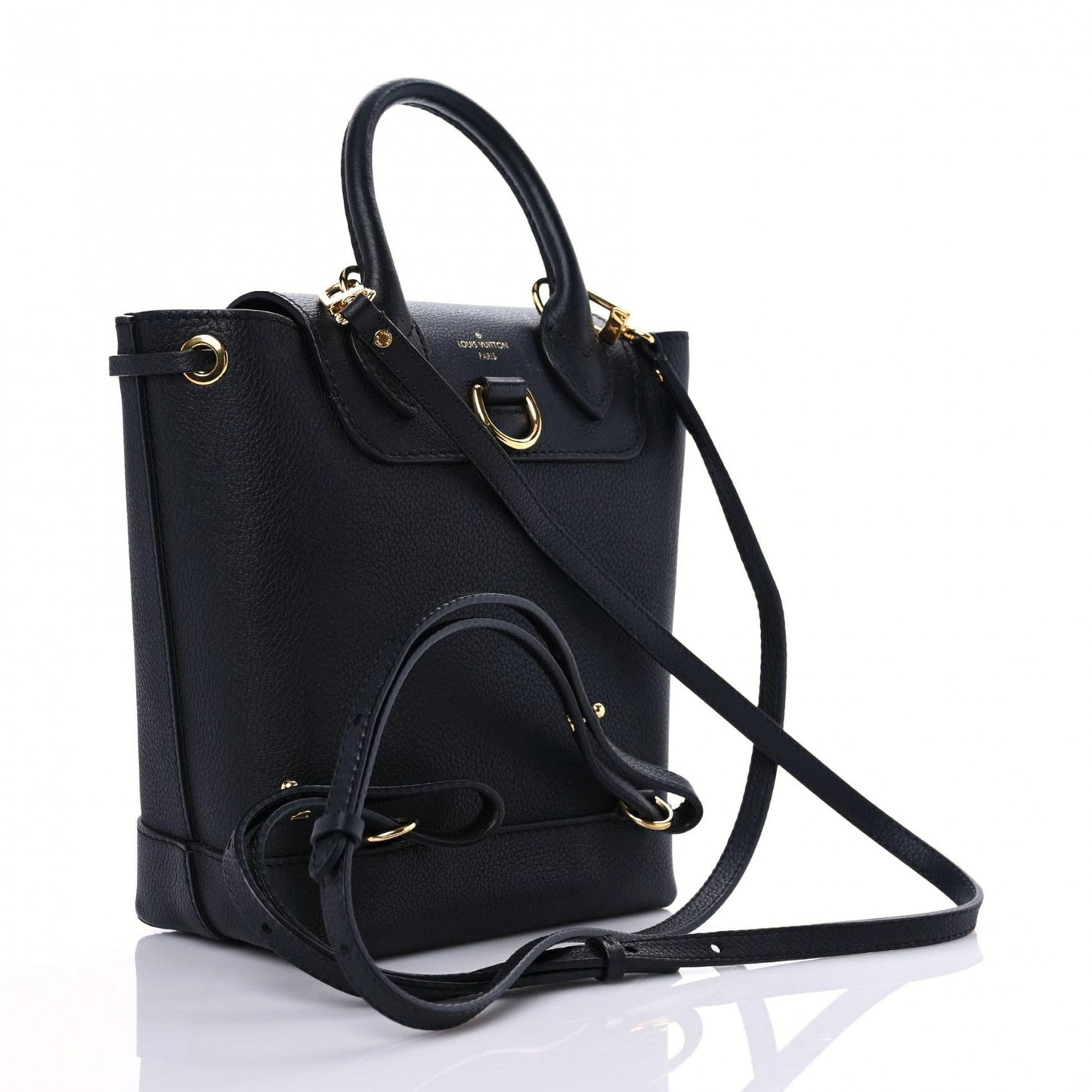 Calfskin Lockme Mini Backpack Black