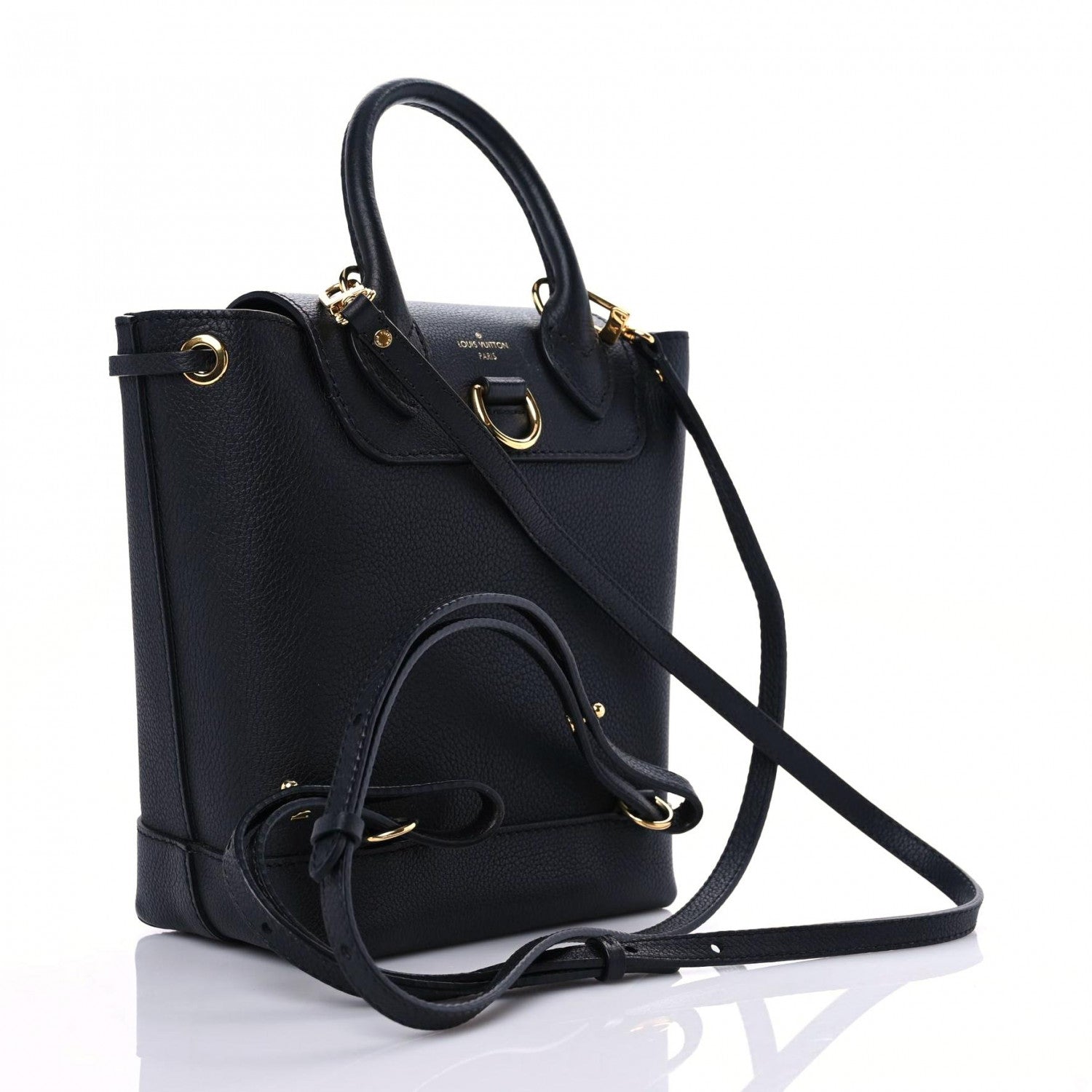 Louis Vuitton Calfskin Lockme Mini Backpack Black 3 of 13