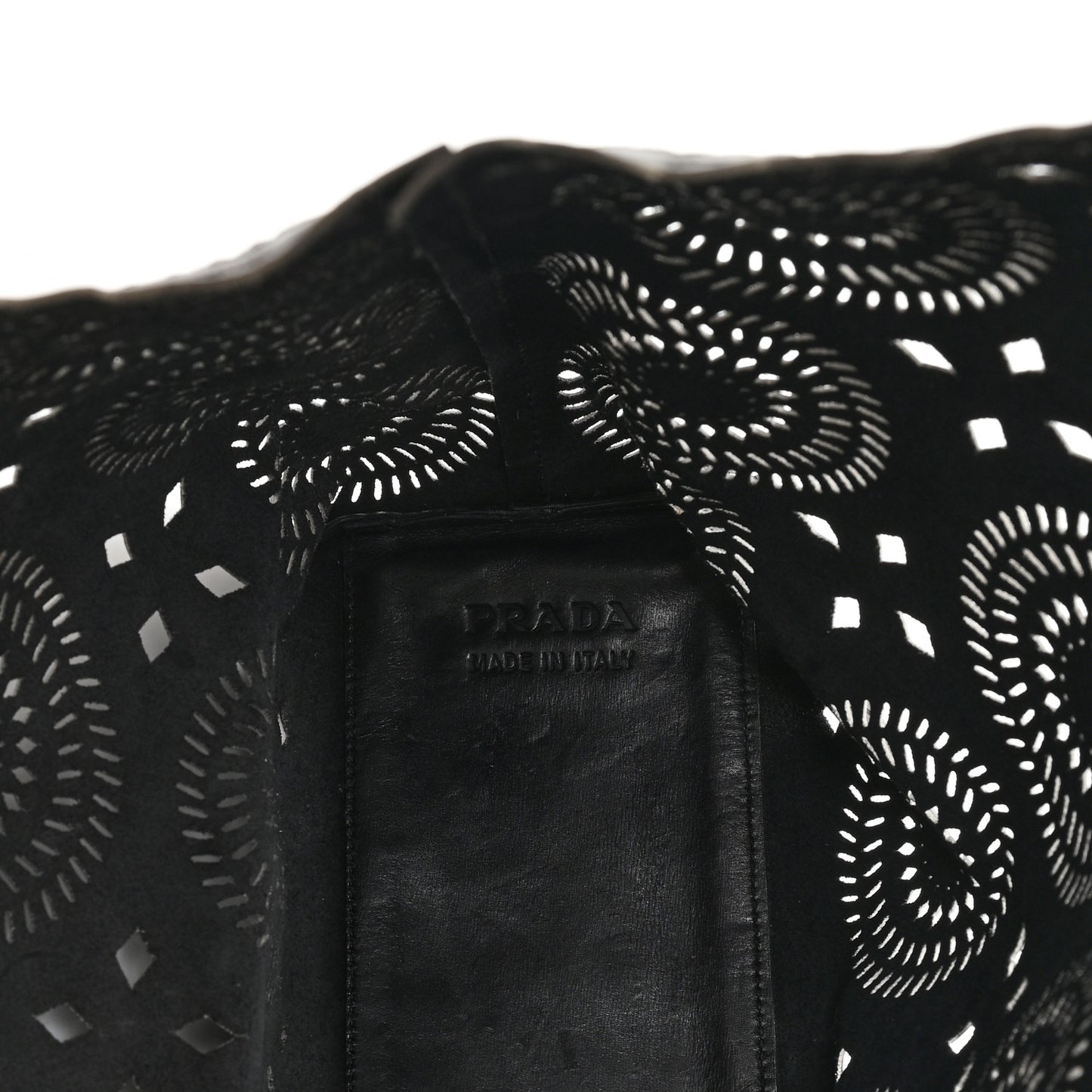 City Calf Laser Cut Tote Black