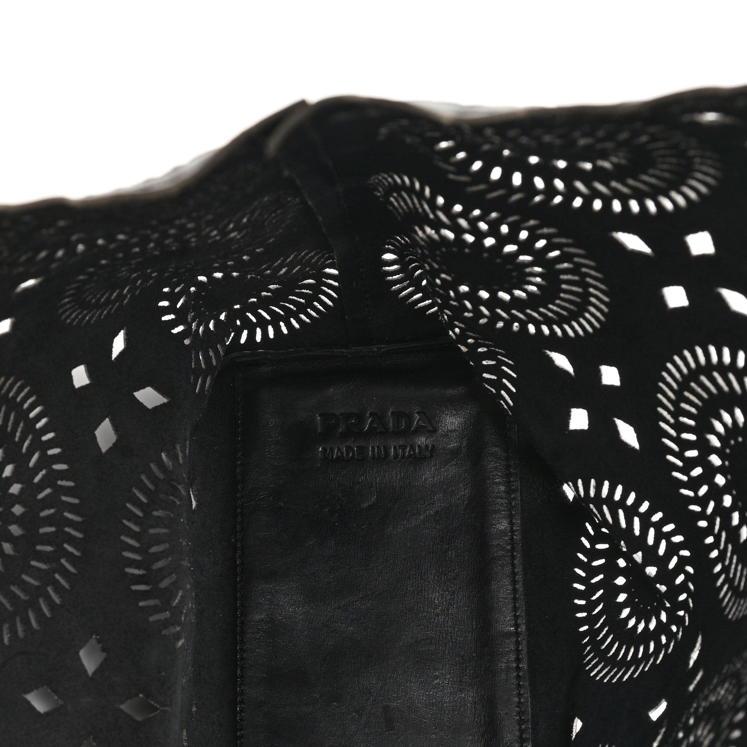 Prada City Calf Laser Cut Tote Black 7 of 12