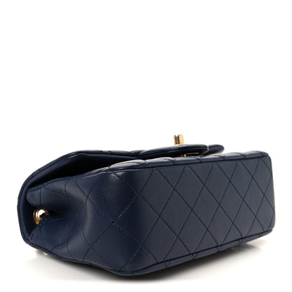 Chanel Lambskin Quilted Mini Pearl Crush Rectangular Flap Navy Blue 4 of 11