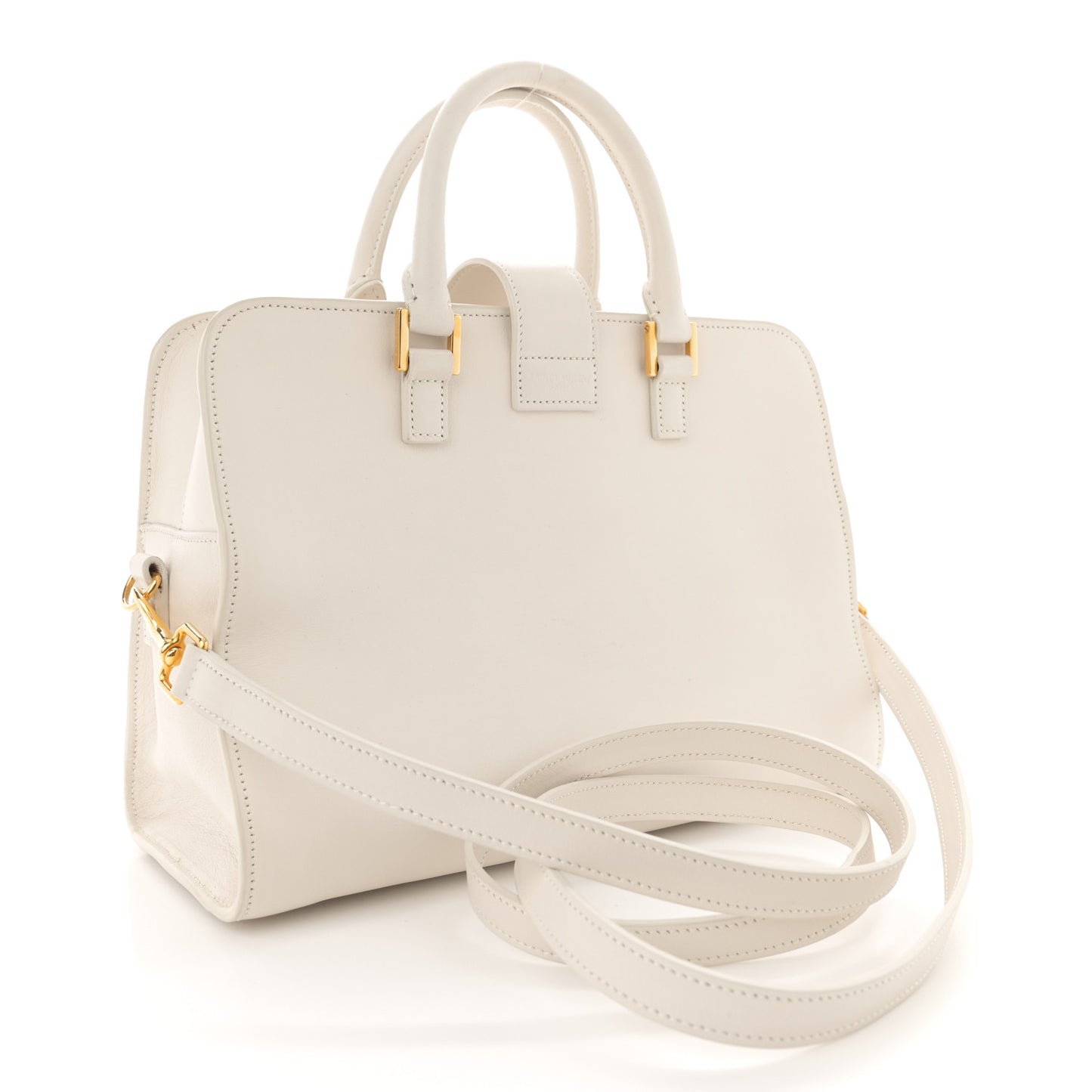 Calfskin Monogram Baby Cabas Dove White