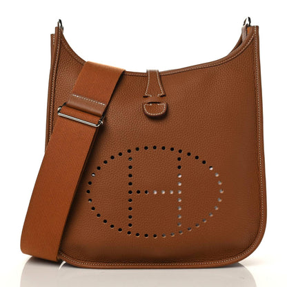 Hermes Taurillon Clemence Evelyne III PM Gold 1 of 9