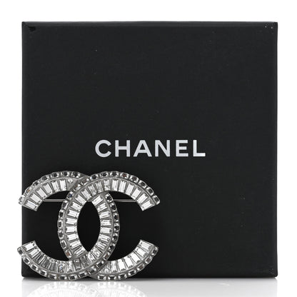 Chanel Baguette Crystal CC Brooch Silver 4 of 4