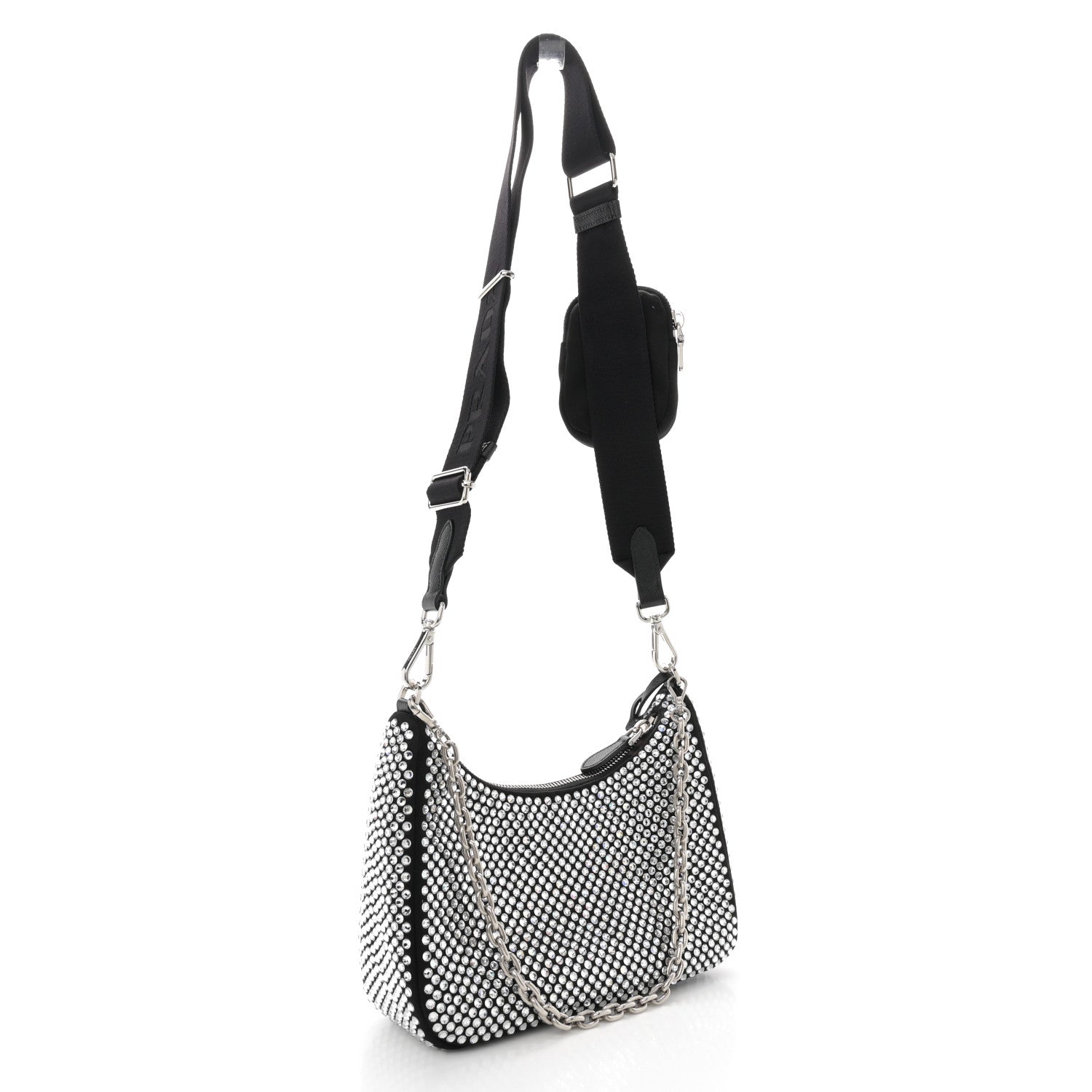 Prada Satin Crystal Re-Edition 2005 Shoulder Bag Cristal 3 of 11