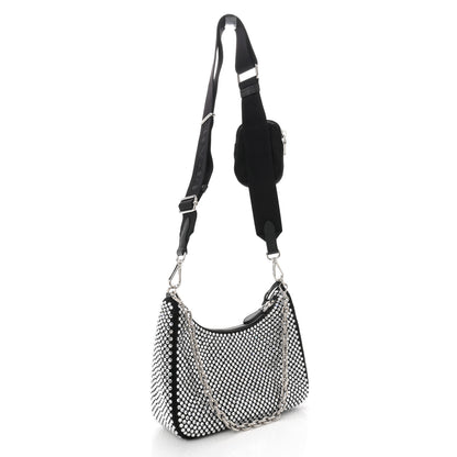 Prada Satin Crystal Re-Edition 2005 Shoulder Bag Cristal 3 of 11