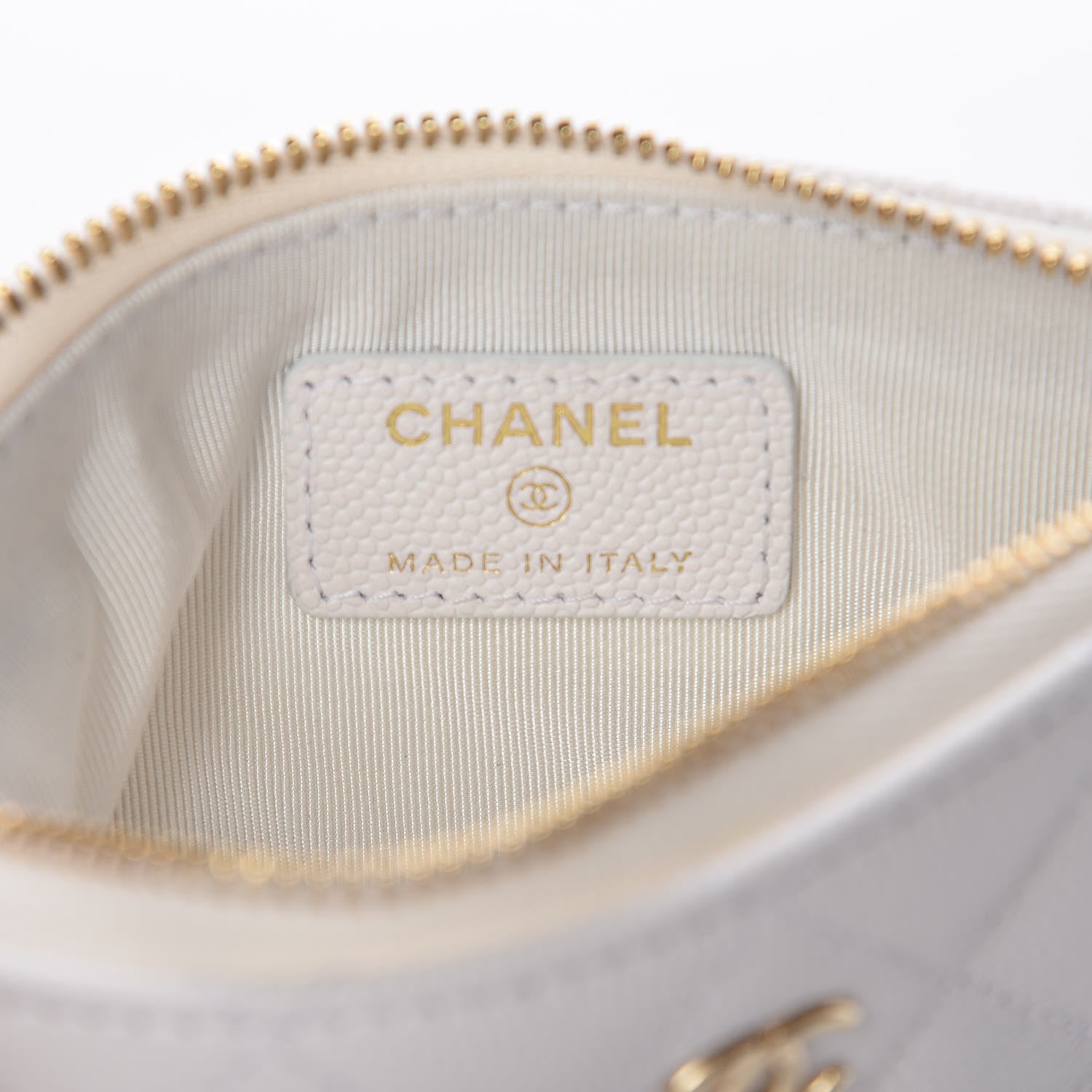 Chanel Caviar Quilted Small Cosmetic Case White 6 of 8