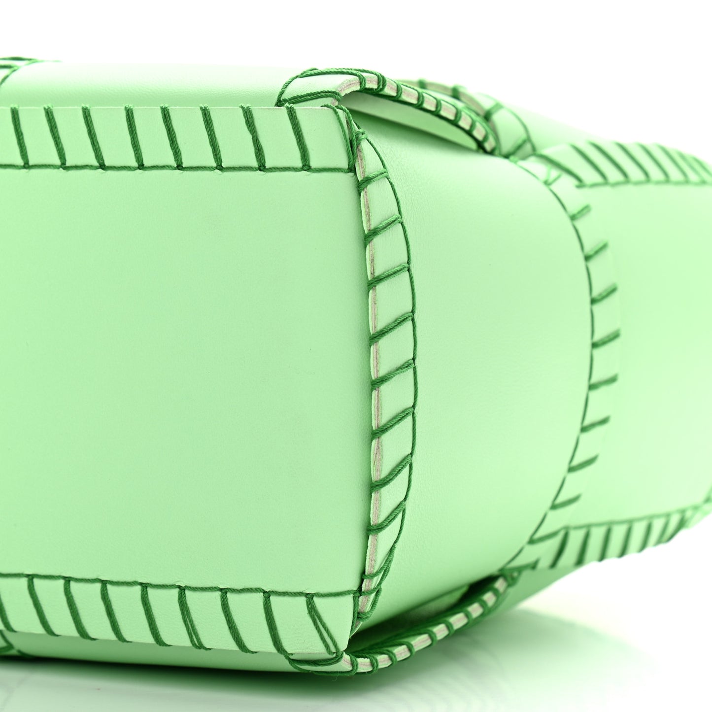 Nappa Maxi Intrecciato Overlock Stitched Small Arco Tote Wasabi Parakeet