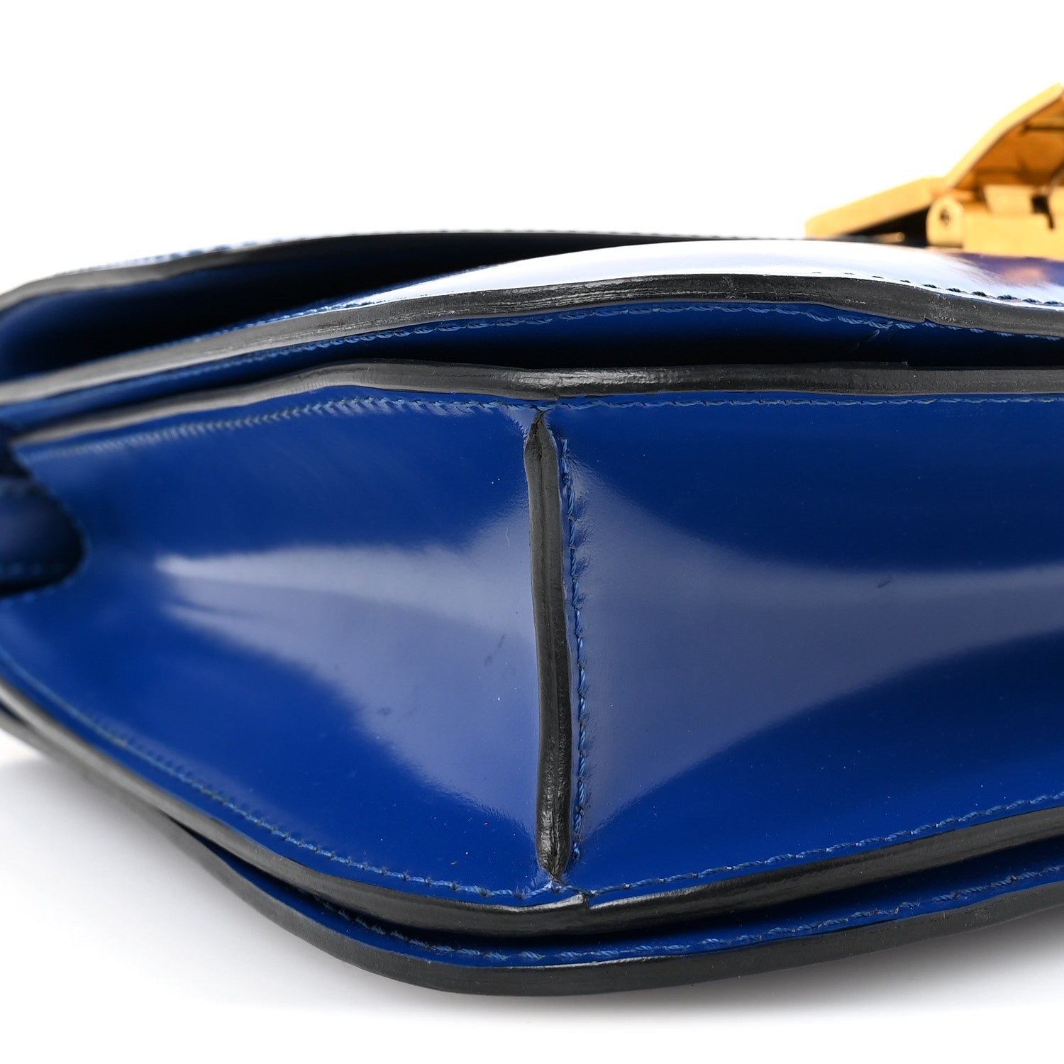 Celine Spazzolato Calfskin Medium Classic Box Flap Bag Royal Blue 9 of 10