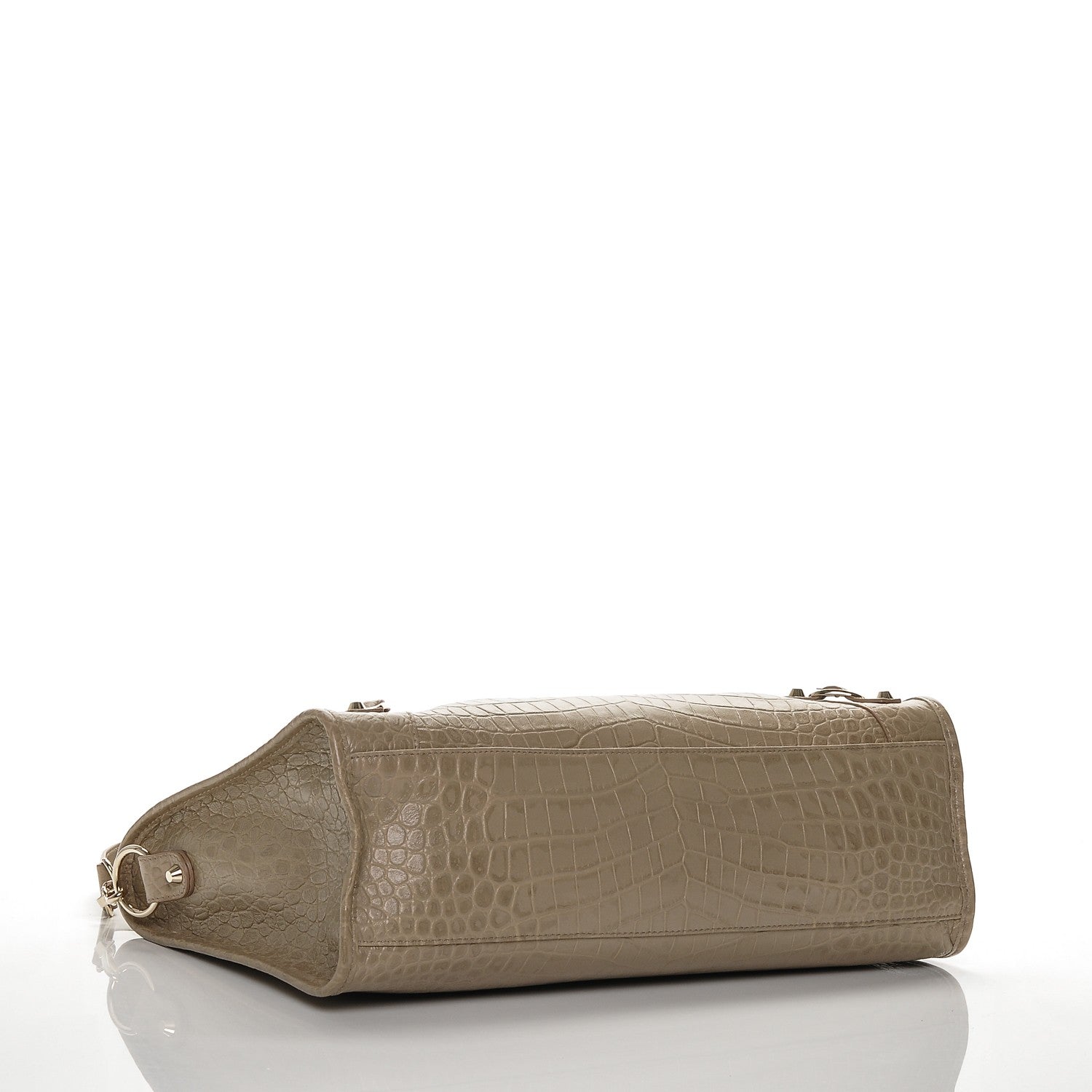 Balenciaga Calfskin Crocodile Embossed Classic Gold Hardware City Beige Latte 4 of 7