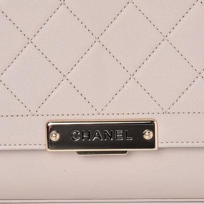 Chanel Grained Calfskin Quilted Large Label Click Flap Bag Light Beige 8 of 8