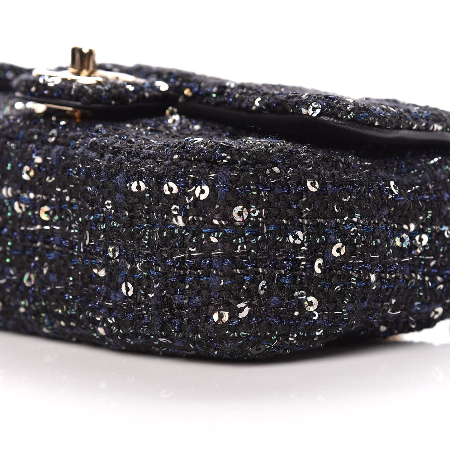 Tweed Mini Pearl Handle Flap Black Ecru