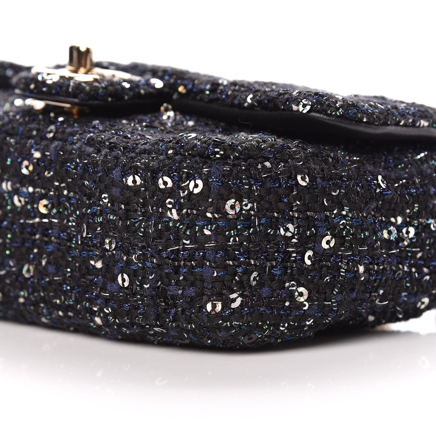 Chanel Tweed Mini Pearl Handle Flap Black Ecru 9 of 11