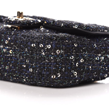 Chanel Tweed Mini Pearl Handle Flap Black Ecru 9 of 11