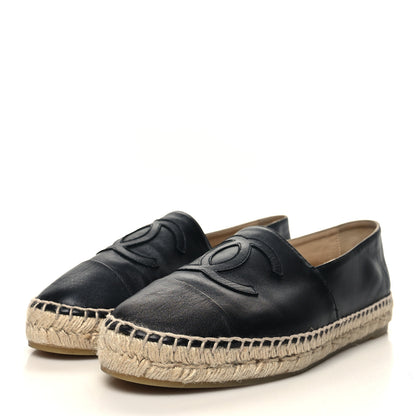 Chanel Lambskin CC Espadrilles 41 Black 3 of 9