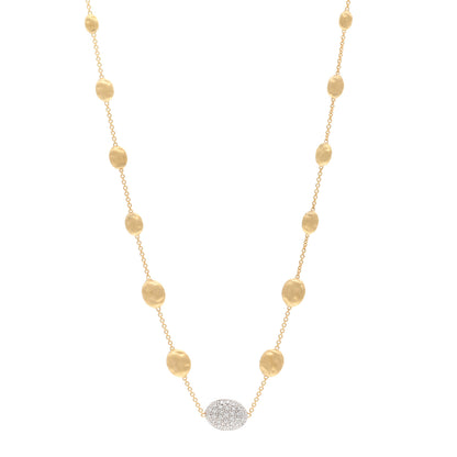 Marco Bicego 18K Yellow Gold Diamond Siviglia Graduated Necklace 1 of 5