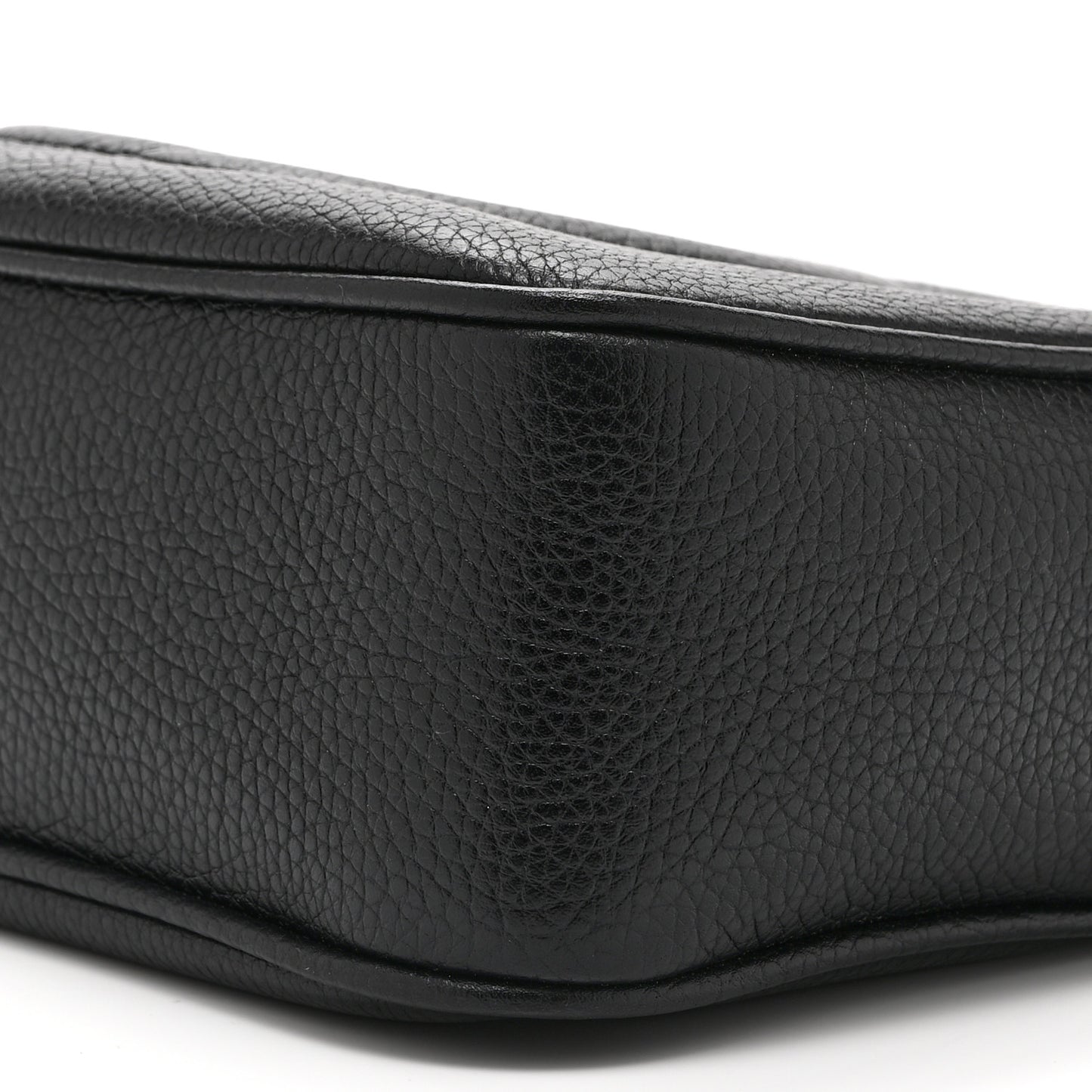 Pebbled Calfskin Small Soho Disco Bag Black