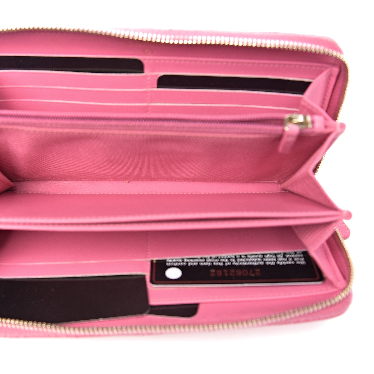 Chanel Caviar Quilted Large Gusset Zip Around Wallet Pink 4 of 10