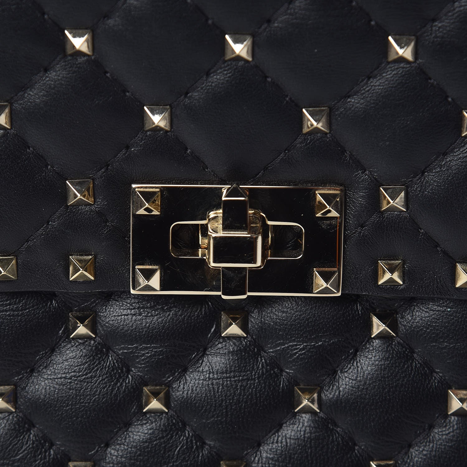 Valentino Garavani Lambskin Medium Rockstud Spike Shoulder Bag Black 9 of 13