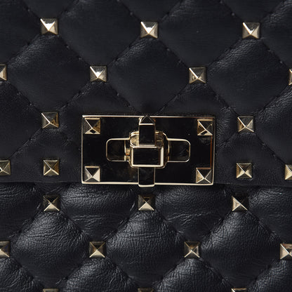 Valentino Garavani Lambskin Medium Rockstud Spike Shoulder Bag Black 9 of 13