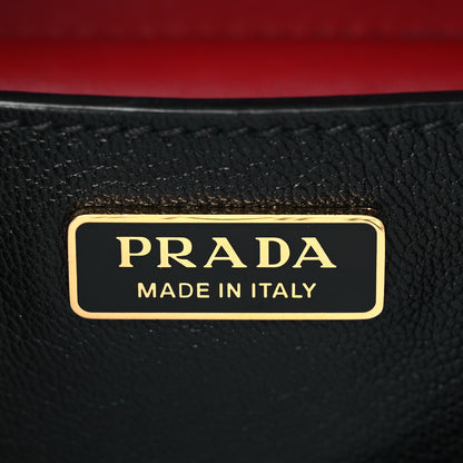 Prada City Calfskin Saffiano Cahier Bag Fuoco Black 6 of 9