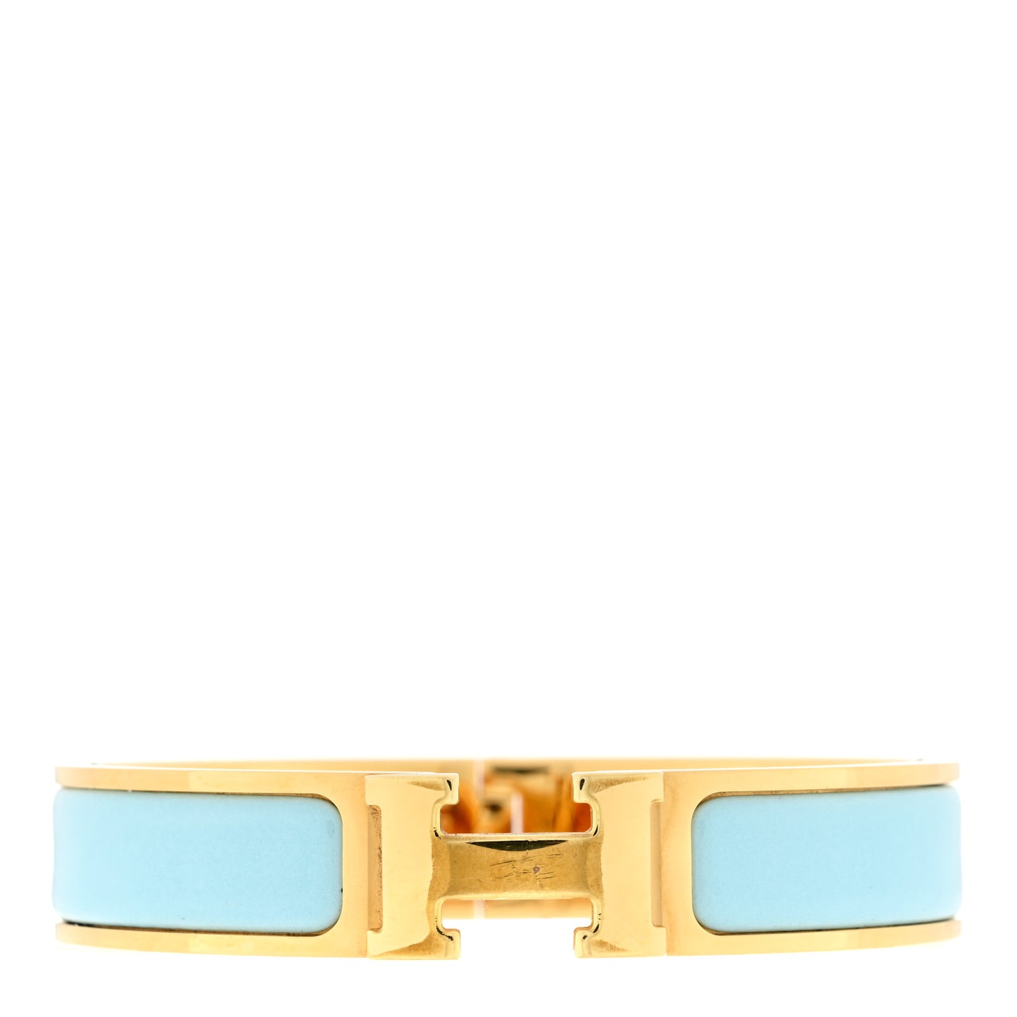 Enamel Narrow Clic Clac H Bracelet GM Bleu Glacier