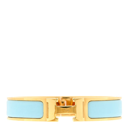 Hermes Enamel Narrow Clic Clac H Bracelet GM Bleu Glacier 1 of 3