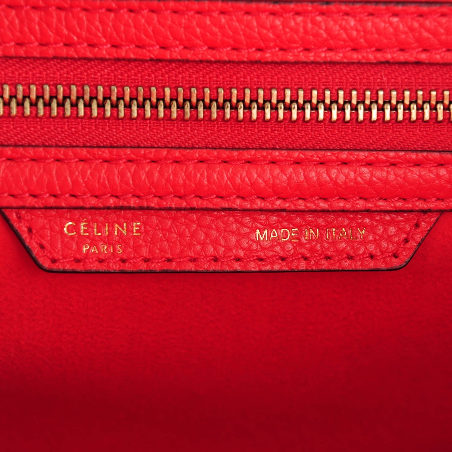 Drummed Calfskin Micro Luggage Coquelicot