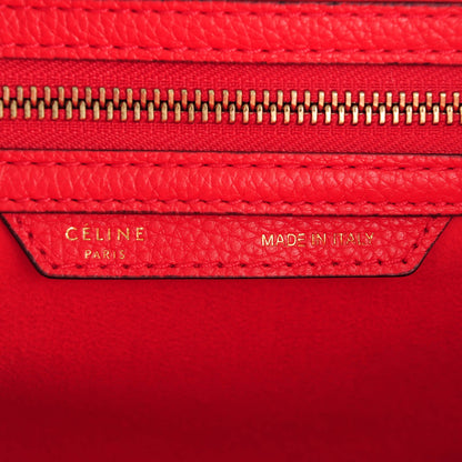 Celine Drummed Calfskin Micro Luggage Coquelicot 6 of 8