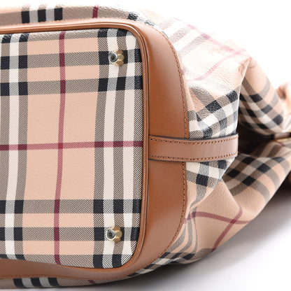 Burberry Haymarket Check Medium Golderton Tote Mid Camel 10 of 15