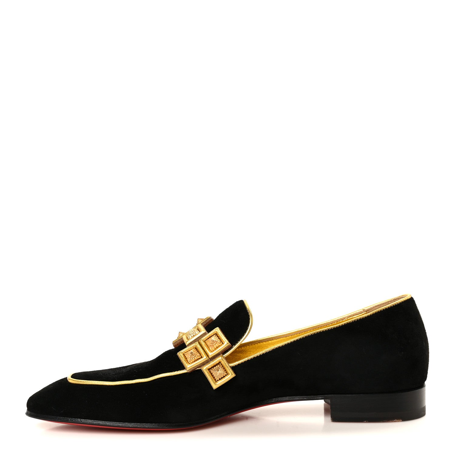 Christian Louboutin Veau Velour Mens Night On The Gange Diwali Flat Loafer 10  43 Black 1 of 9